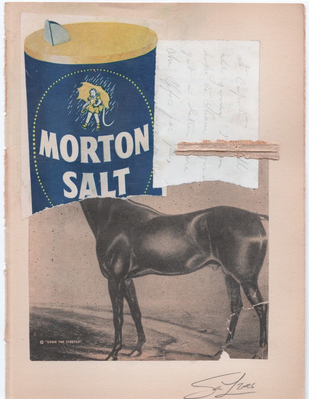 Original Mixed Media Modern Art Collage "Calciferous" 5.75x7.5" Signed